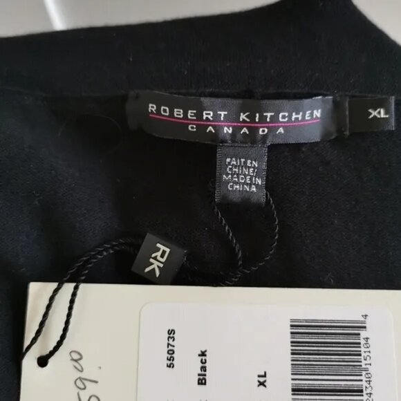 NWT Robert Kitchen black sweater top sz XL - Picture 2 of 5